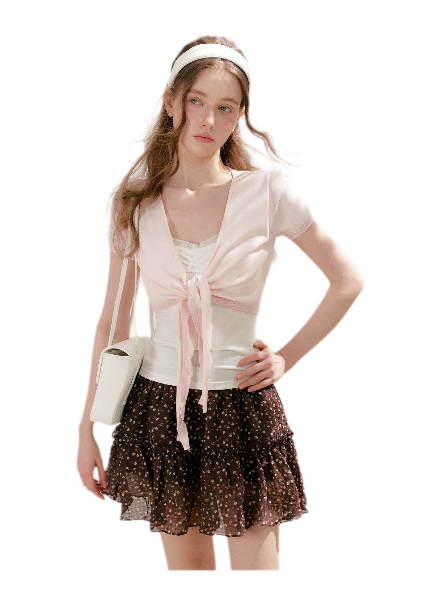 Sportique Cropped Knit Cardigan