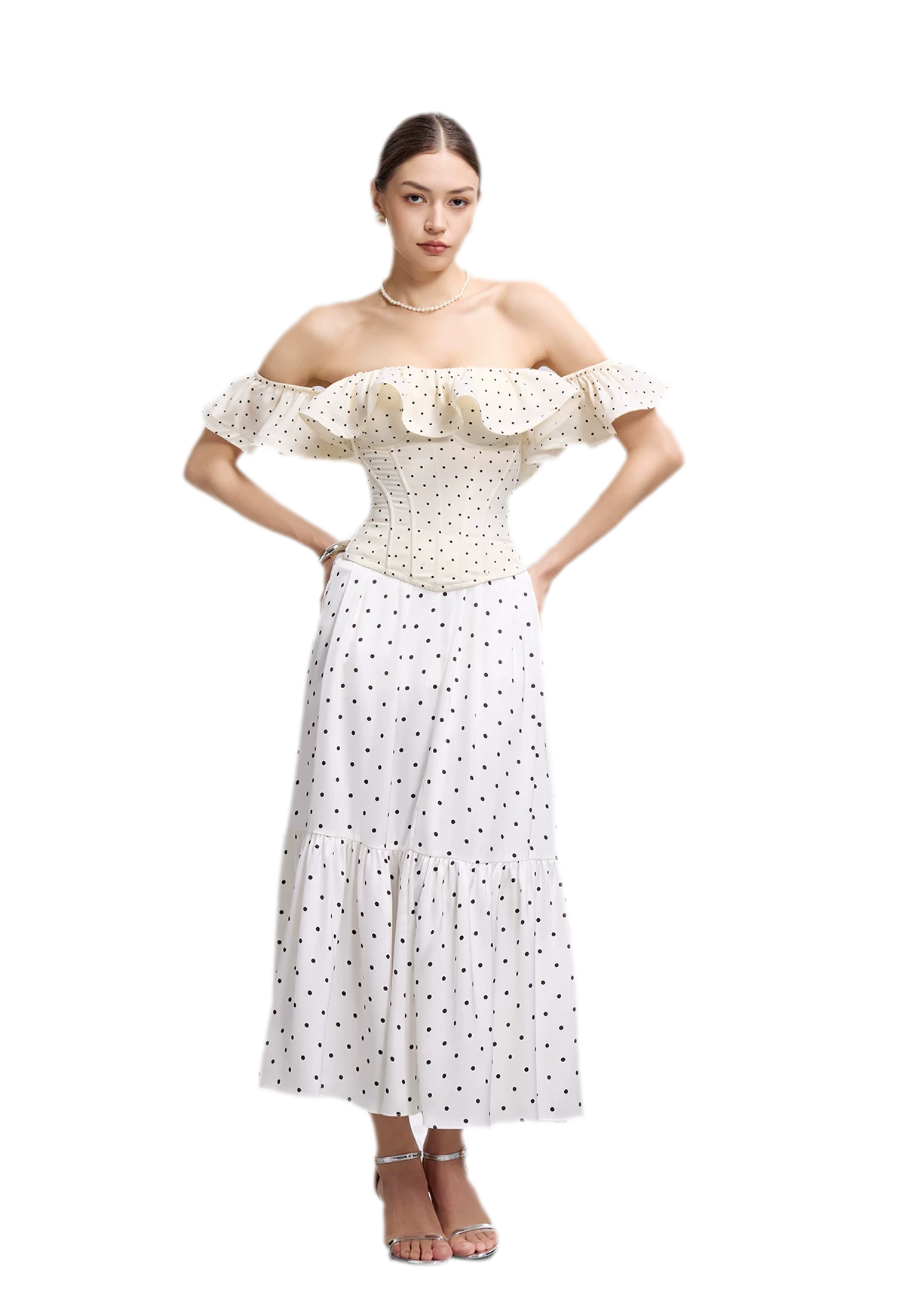 Polka Dot Ruffle Corset