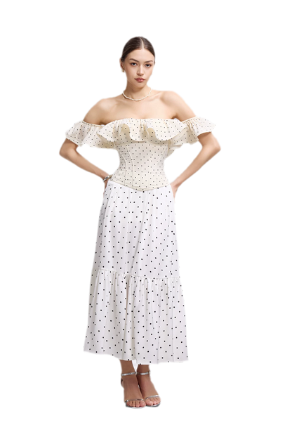 Polka Dot Ruffle Corset