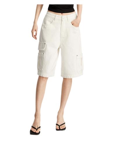 Wide-Leg Cargo Shorts