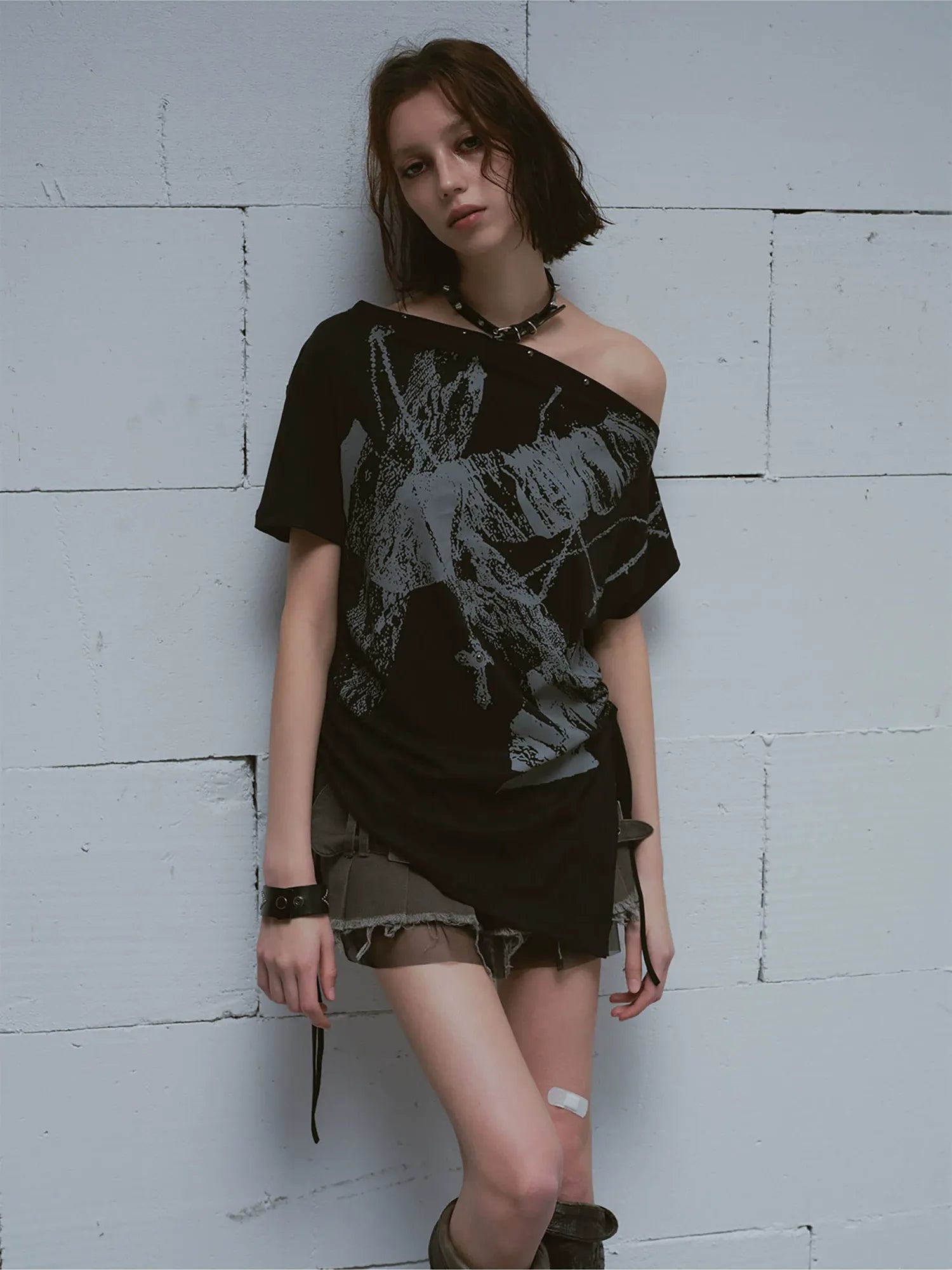 Distressed Punk Shoulder Tee