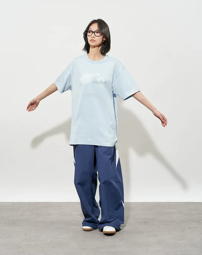 Pleated Color-Block Nylon Trousers