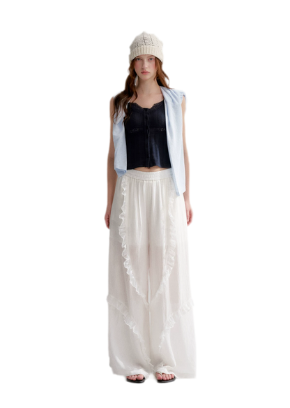 Lace Textured Wide Pants