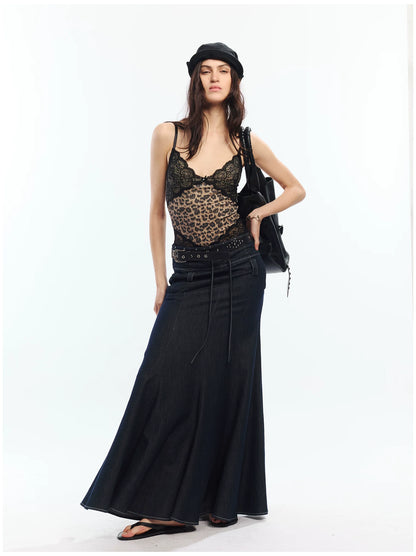 Vintage Rose Leopard Print Lace Camisole