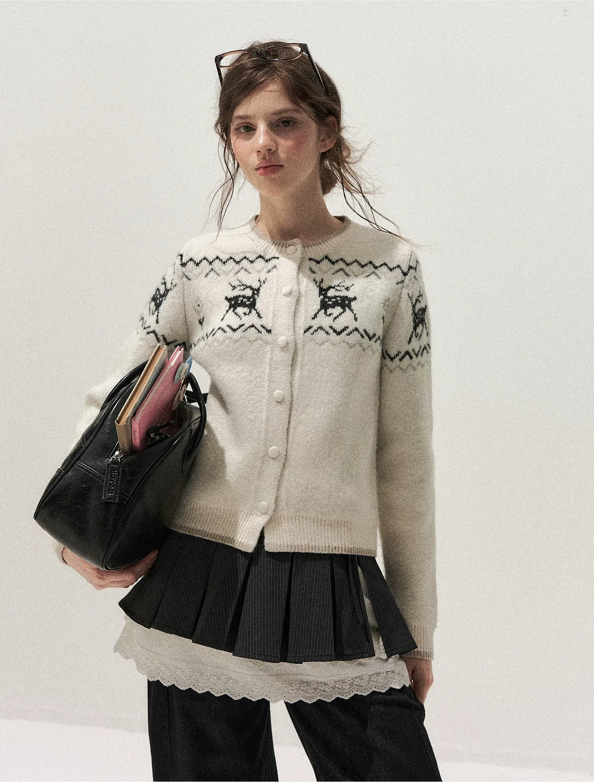 Fair Isle Cropped Cardigan