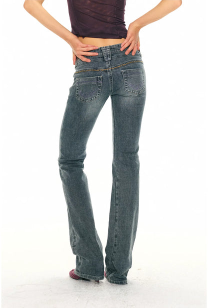 Vintage Washed Blue Denim Pants