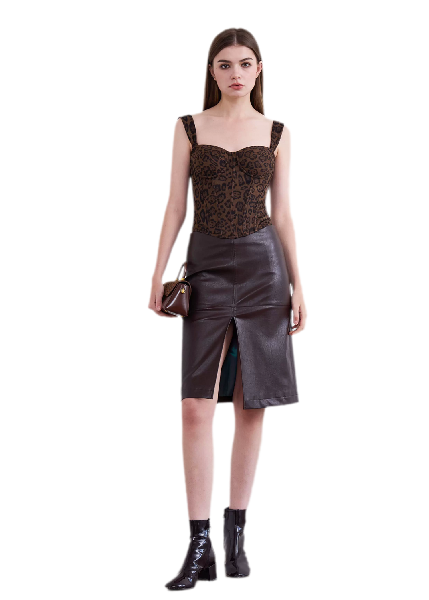 Leopard Boned Bustier Top