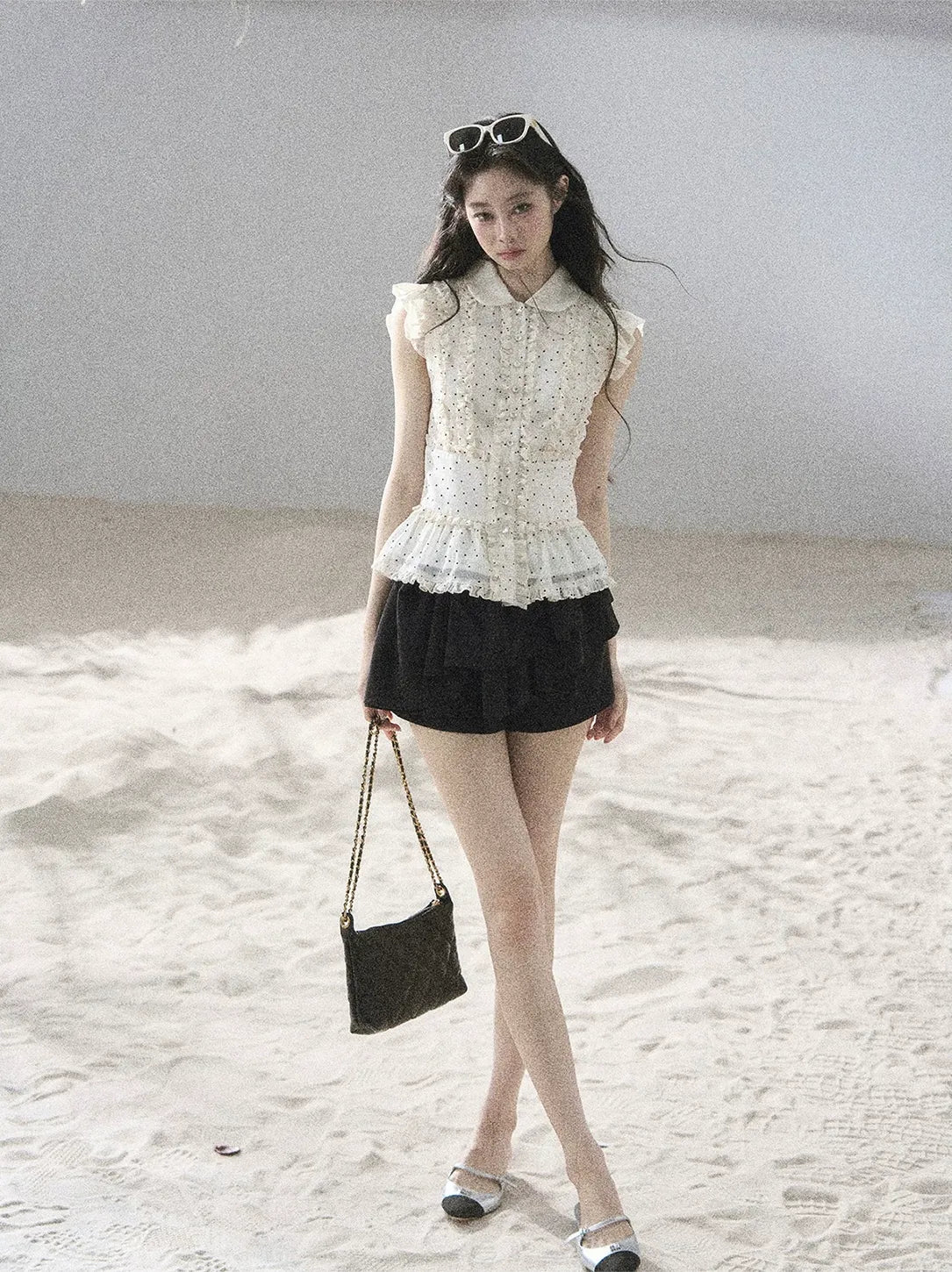 Polka Dot Ruffle Blouse