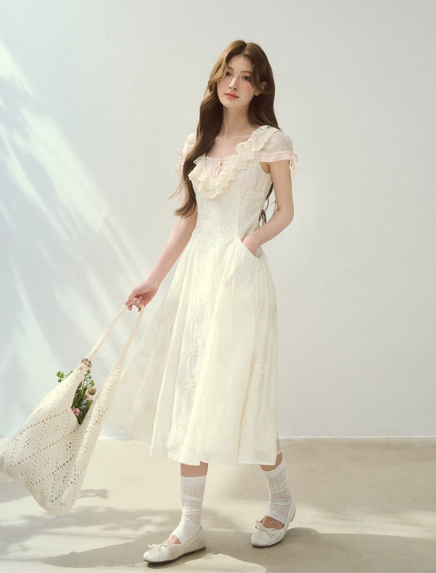 Shell Diary Embroidered Dress