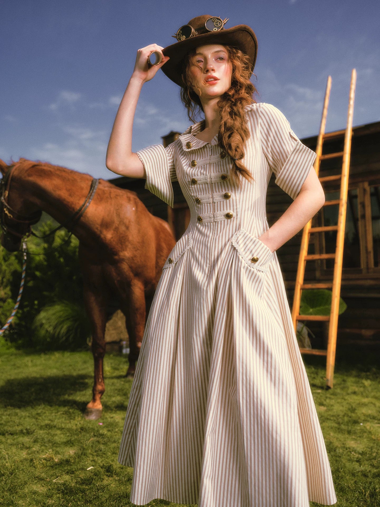 Yarn-Dyed Striped Shirt Dress