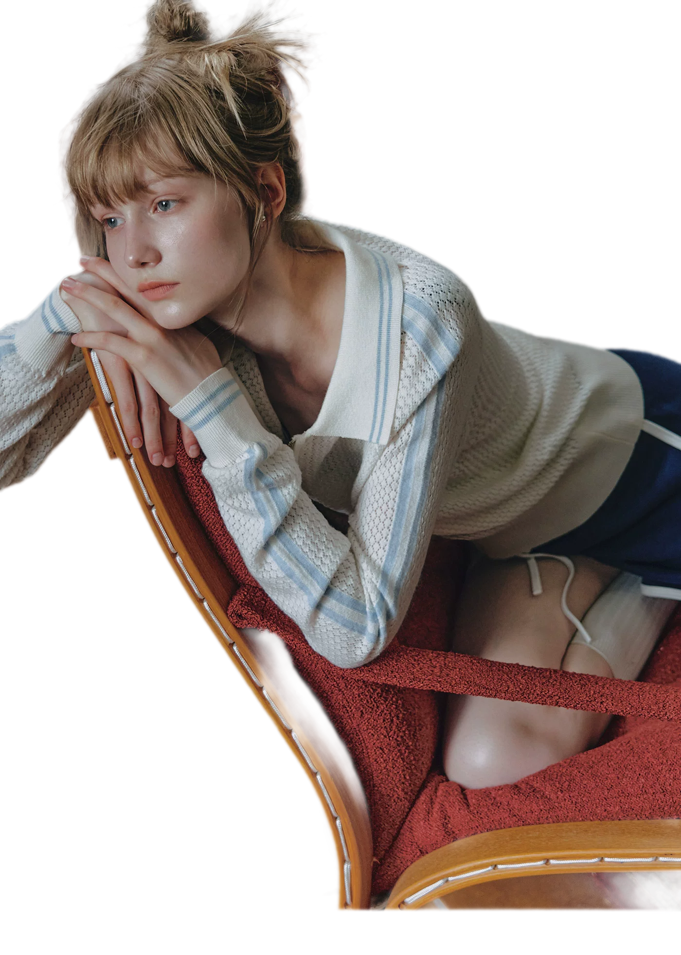 Openwork Knit Collared Jacket