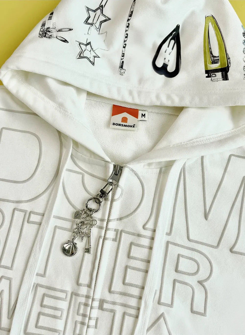 Raised Logo Zip Hoodie