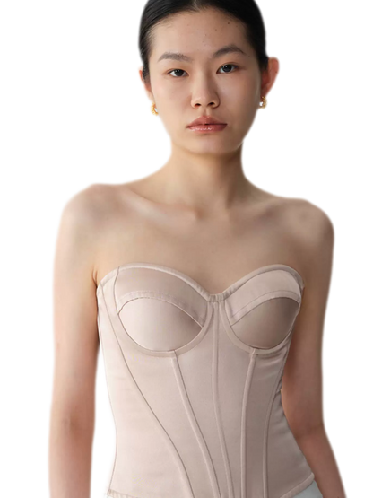 Velvet Bow Satin Corset