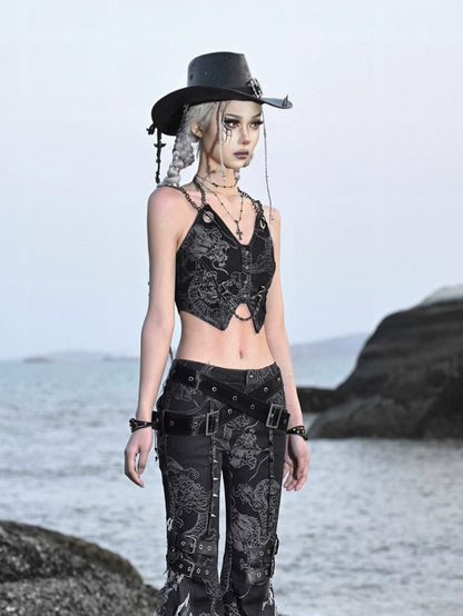 Distressed Dragon Motif Cami