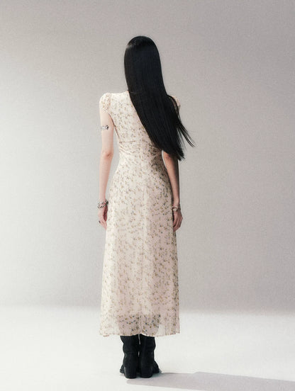 Lace V-Neck Long Dress