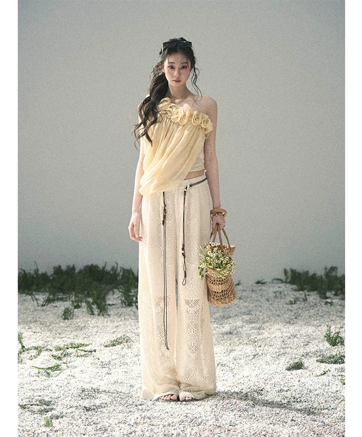 Hollow Wide-Leg Pants