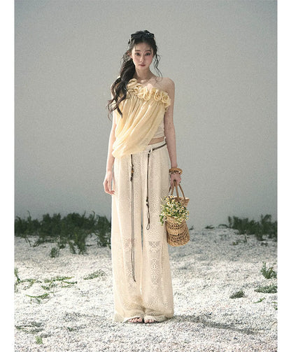 Hollow Wide-Leg Pants