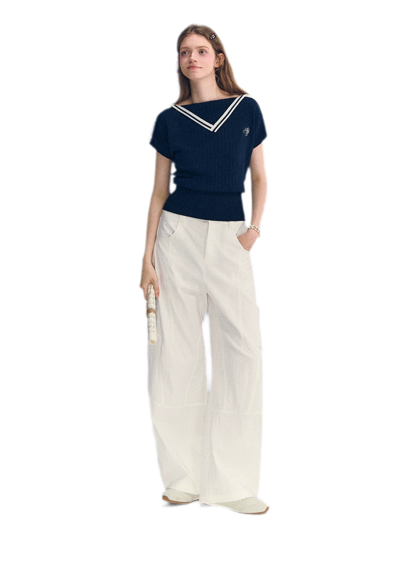 Contrast Trim Knit Top