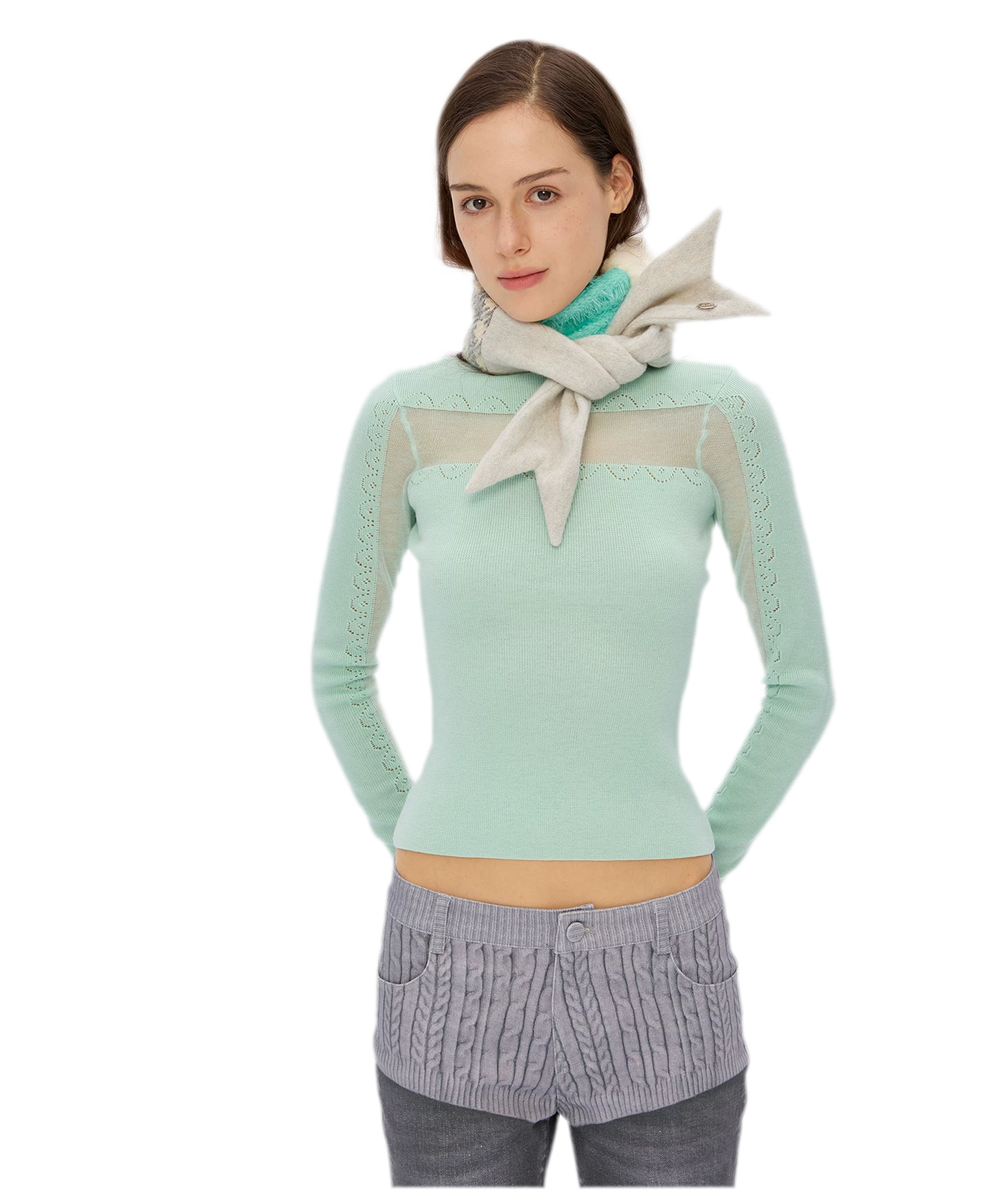 Wool Rib Knit Top
