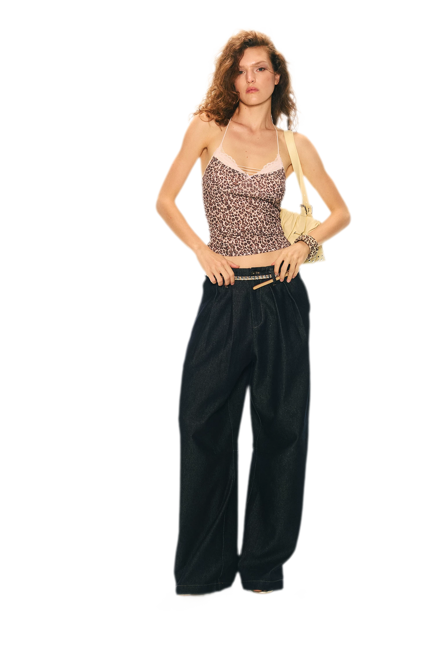 Retro Leopard Print Lace Camisole
