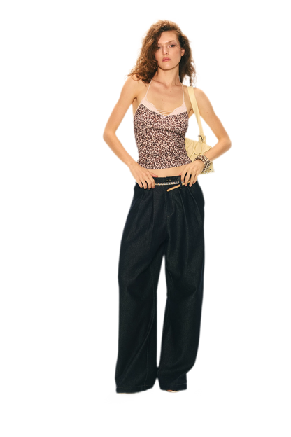 Retro Leopard Print Lace Camisole