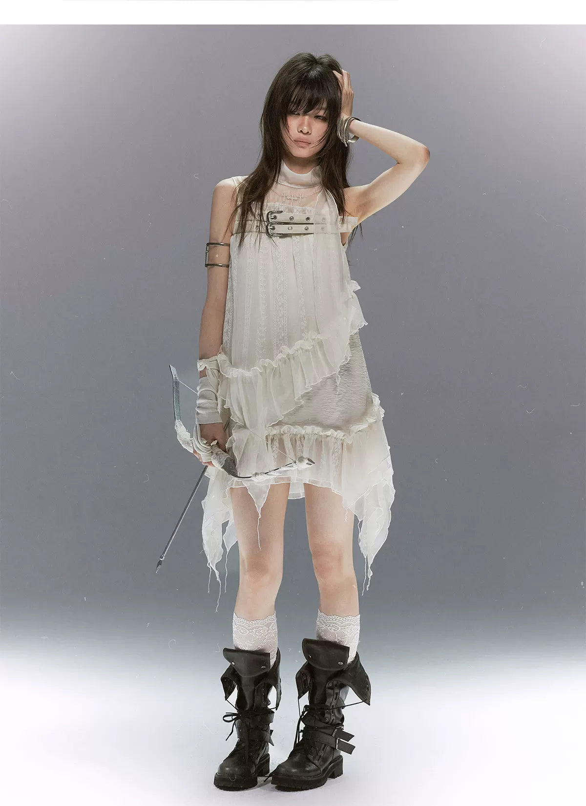 Lace Armor Mesh Dress