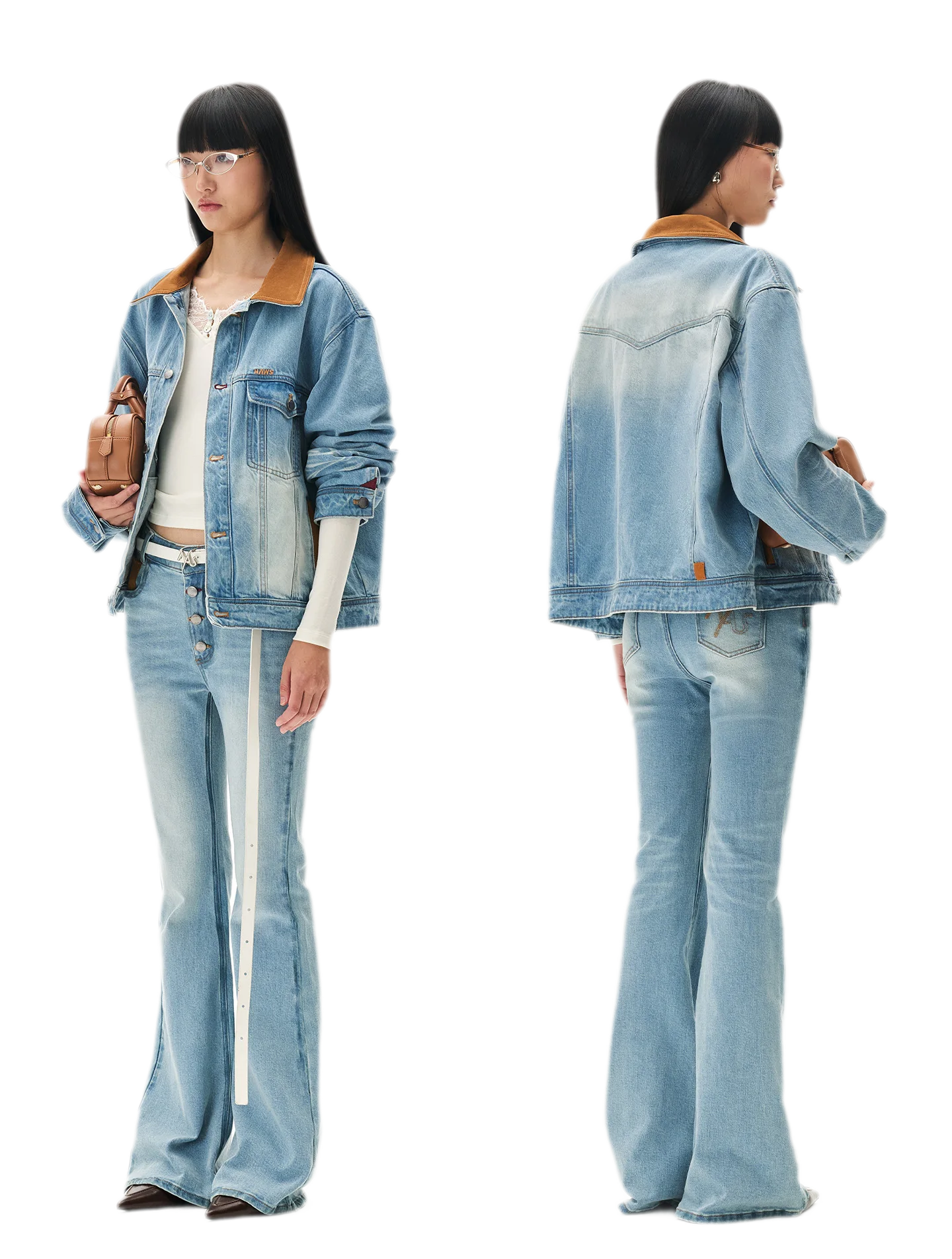 Enzyme Washed Suede-Panel Jacket