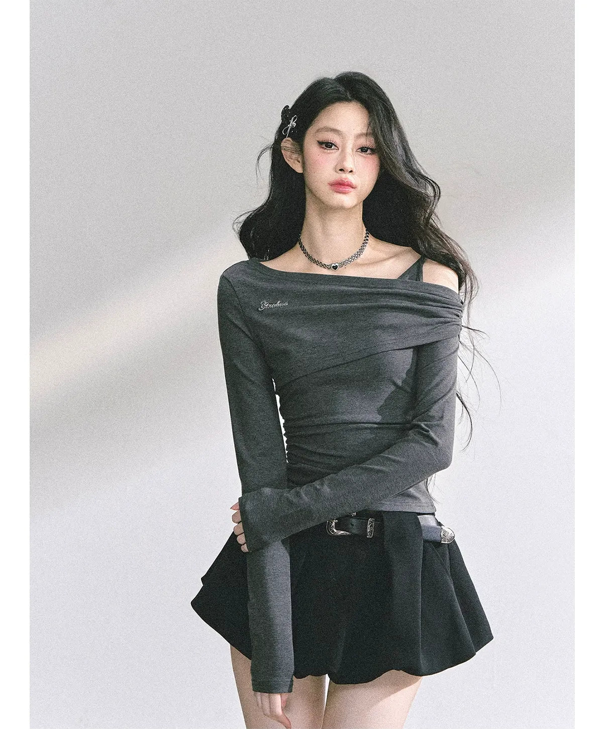 Lace Cutout Shoulder Tee