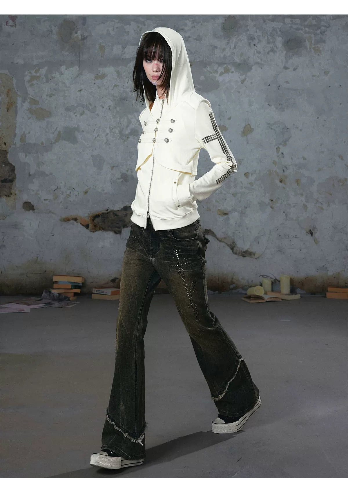 Metal Toggle Hooded Sweatshirt
