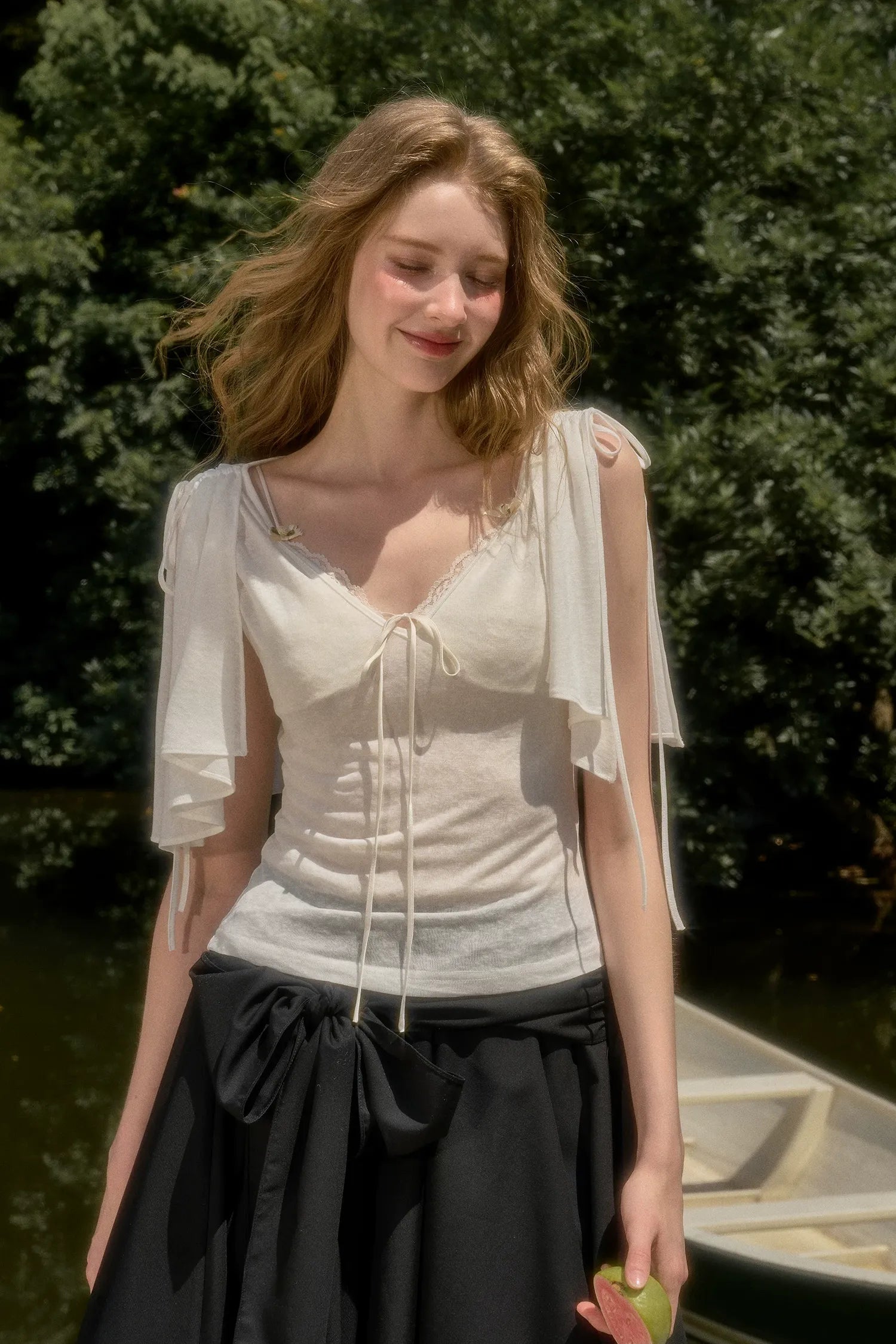 Lyocell Feather Cape Tee