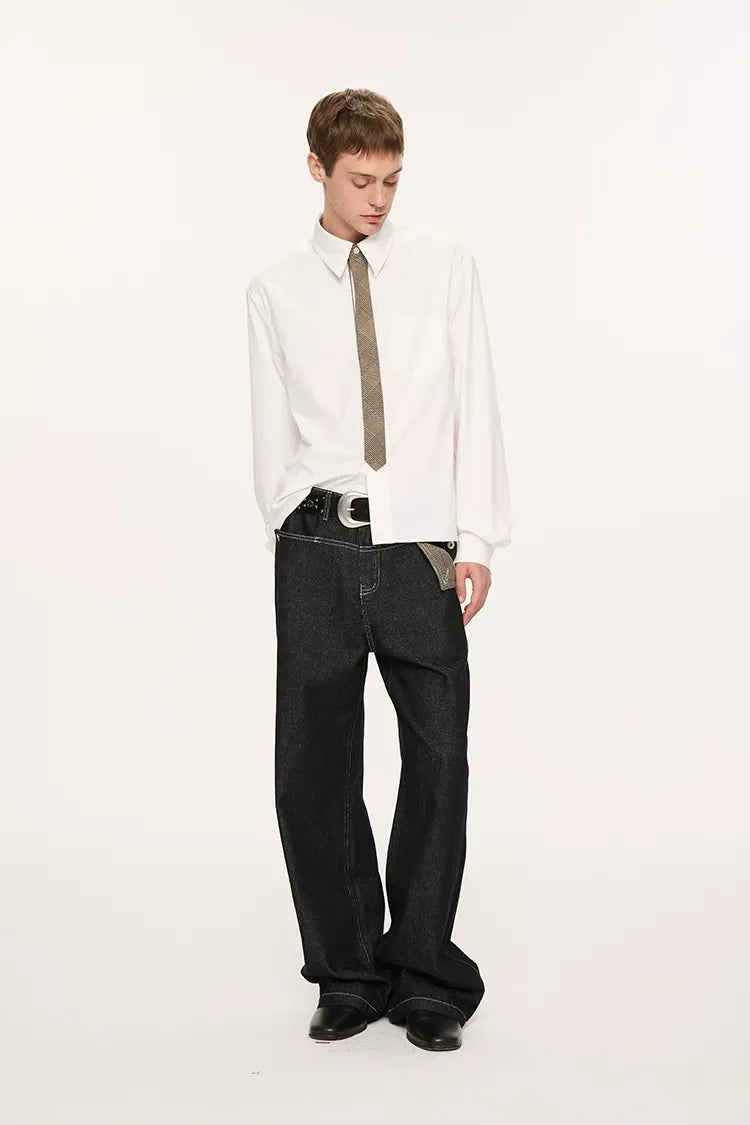 Plaid Tie-Front Long-Sleeve Shirt
