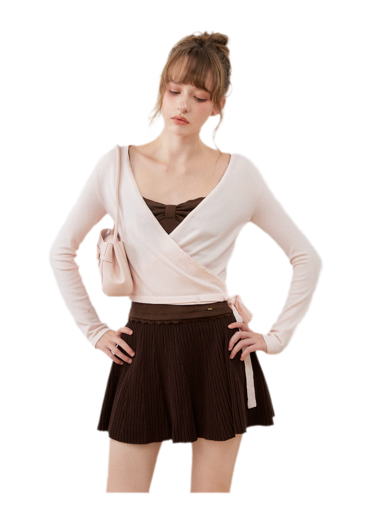 Silk Wool Wrap Knit Top