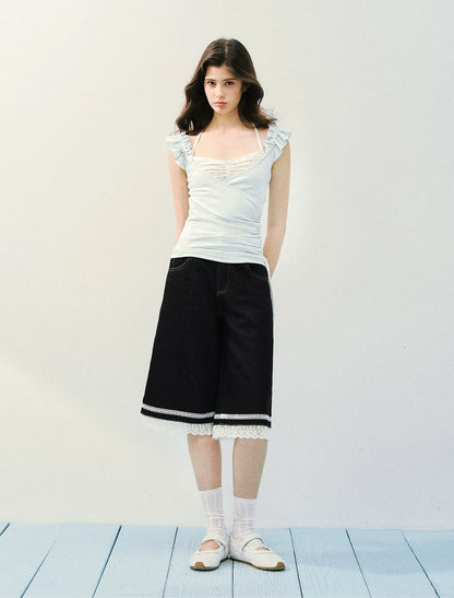 Two-in-One Ruffle Sleeve T-Shirt