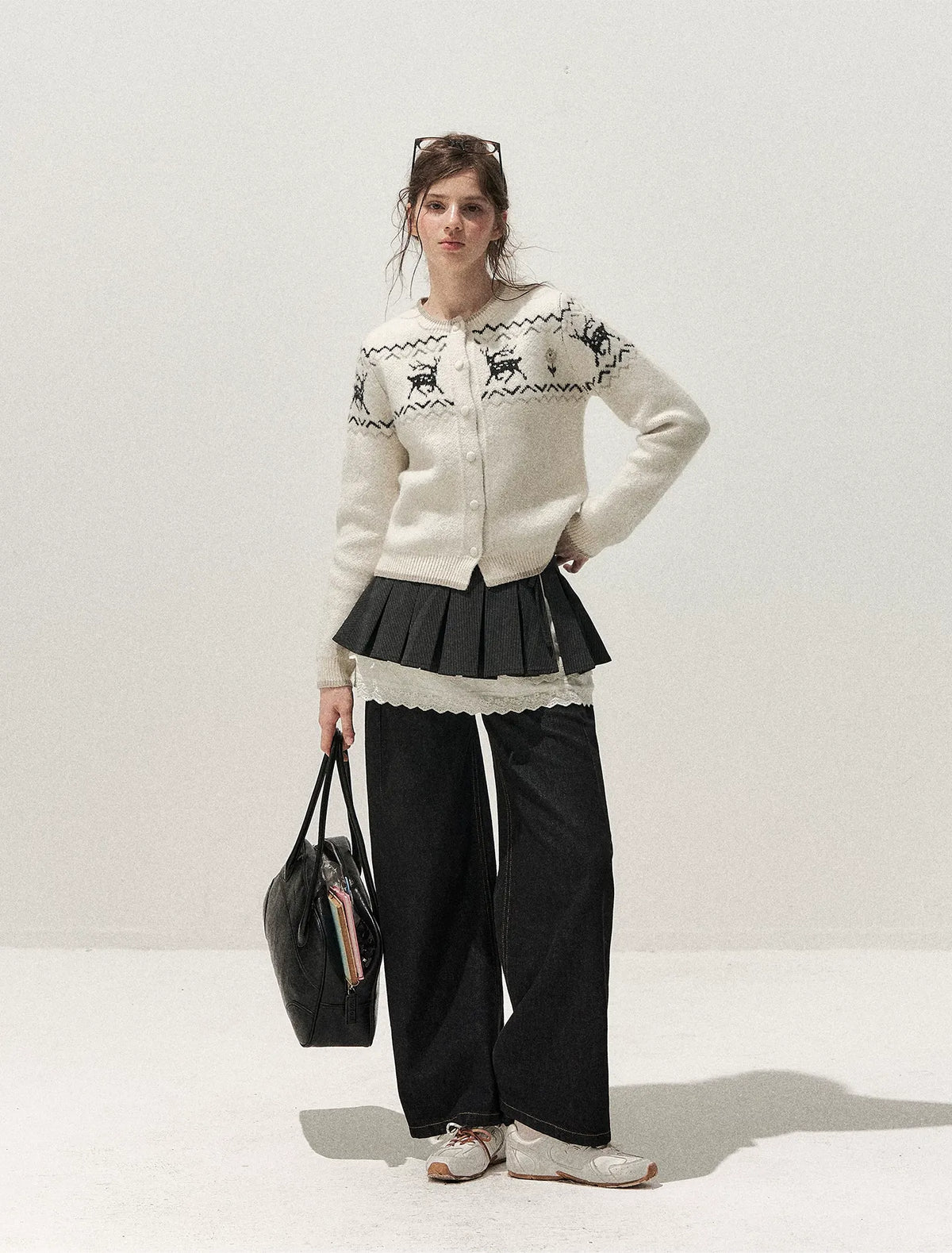 Fair Isle Cropped Cardigan