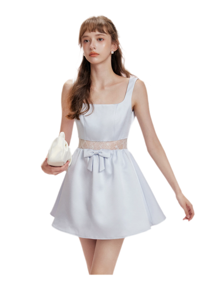 Lace Waist Satin Dress