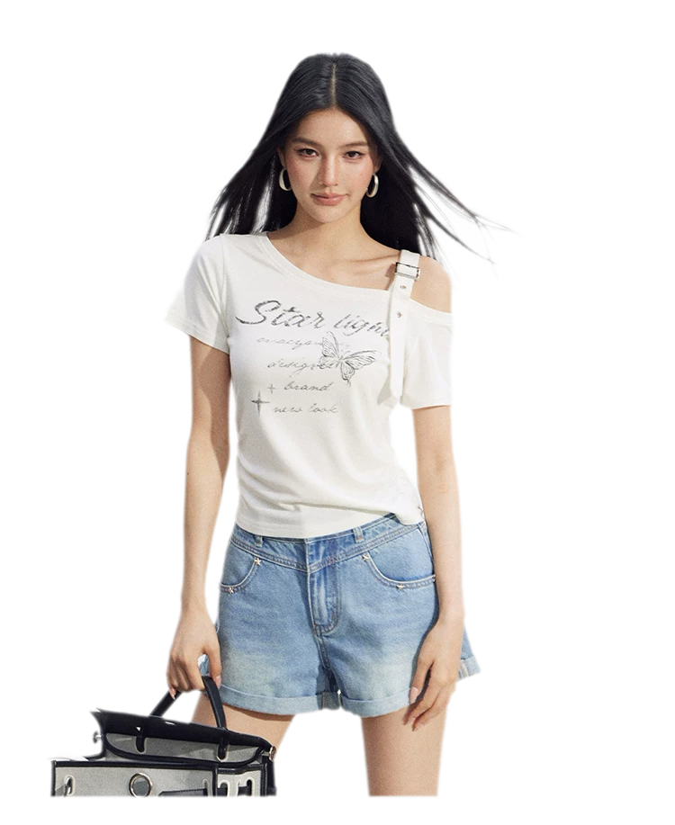 One-Shoulder Butterfly Tee
