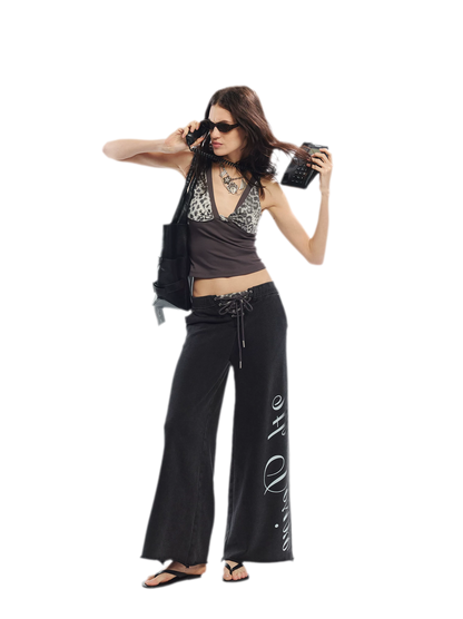 Leopard Print Rhinestone V-neck Camisole