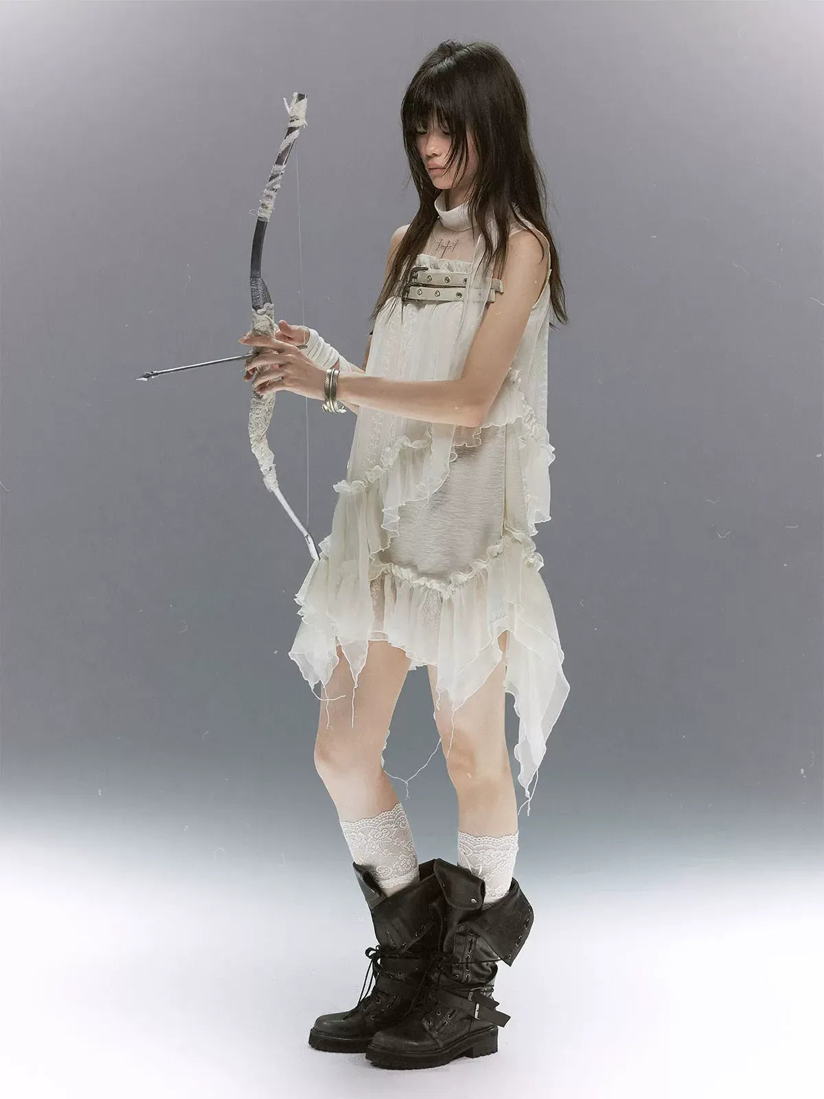 Lace Armor Mesh Dress