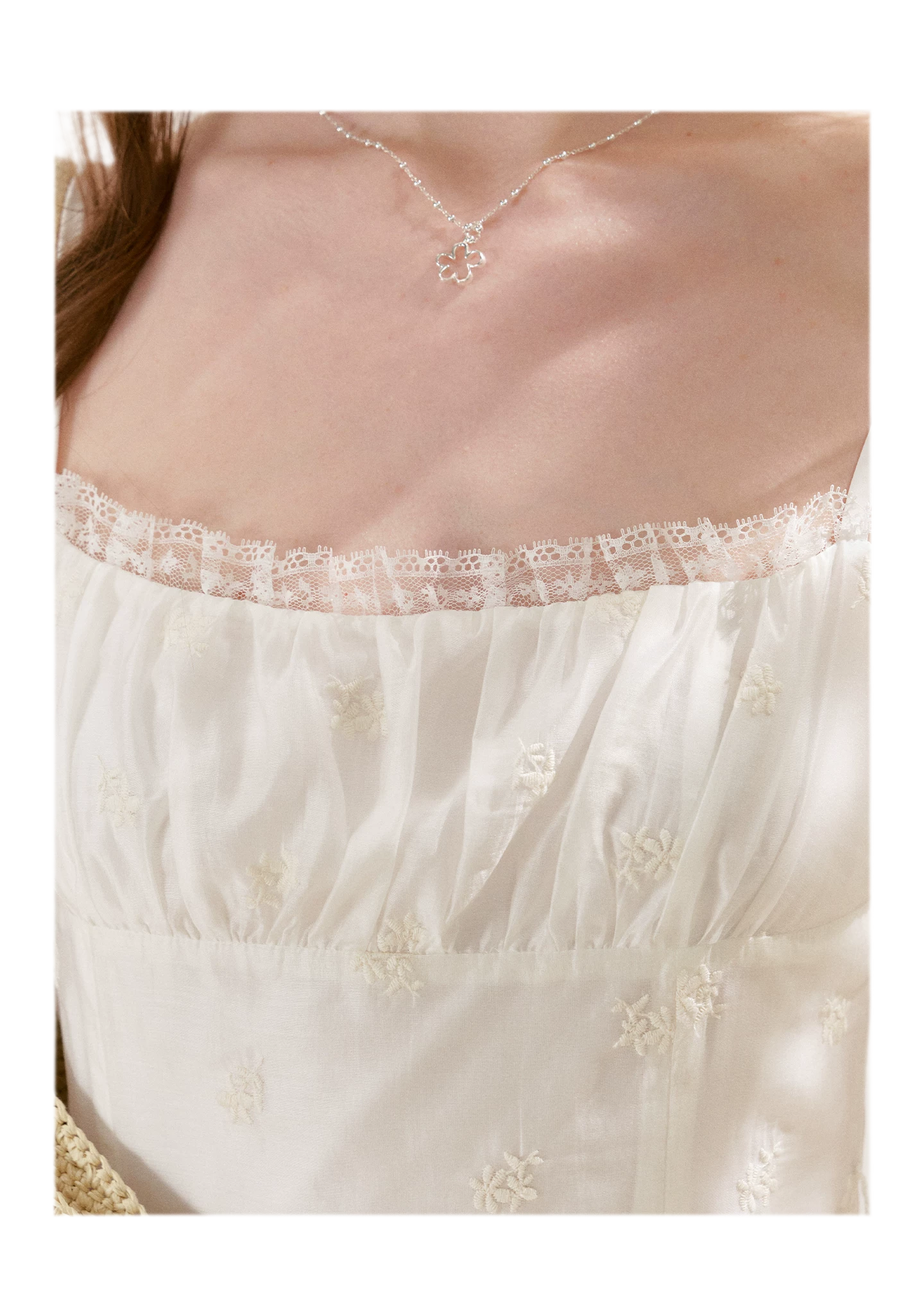 French Embroidered A-line Dress