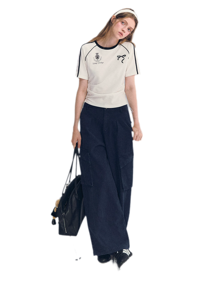Embroidered Crop T-shirt