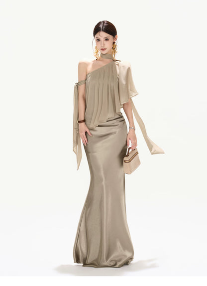Elegant Loose Chiffon Halter Neck Top