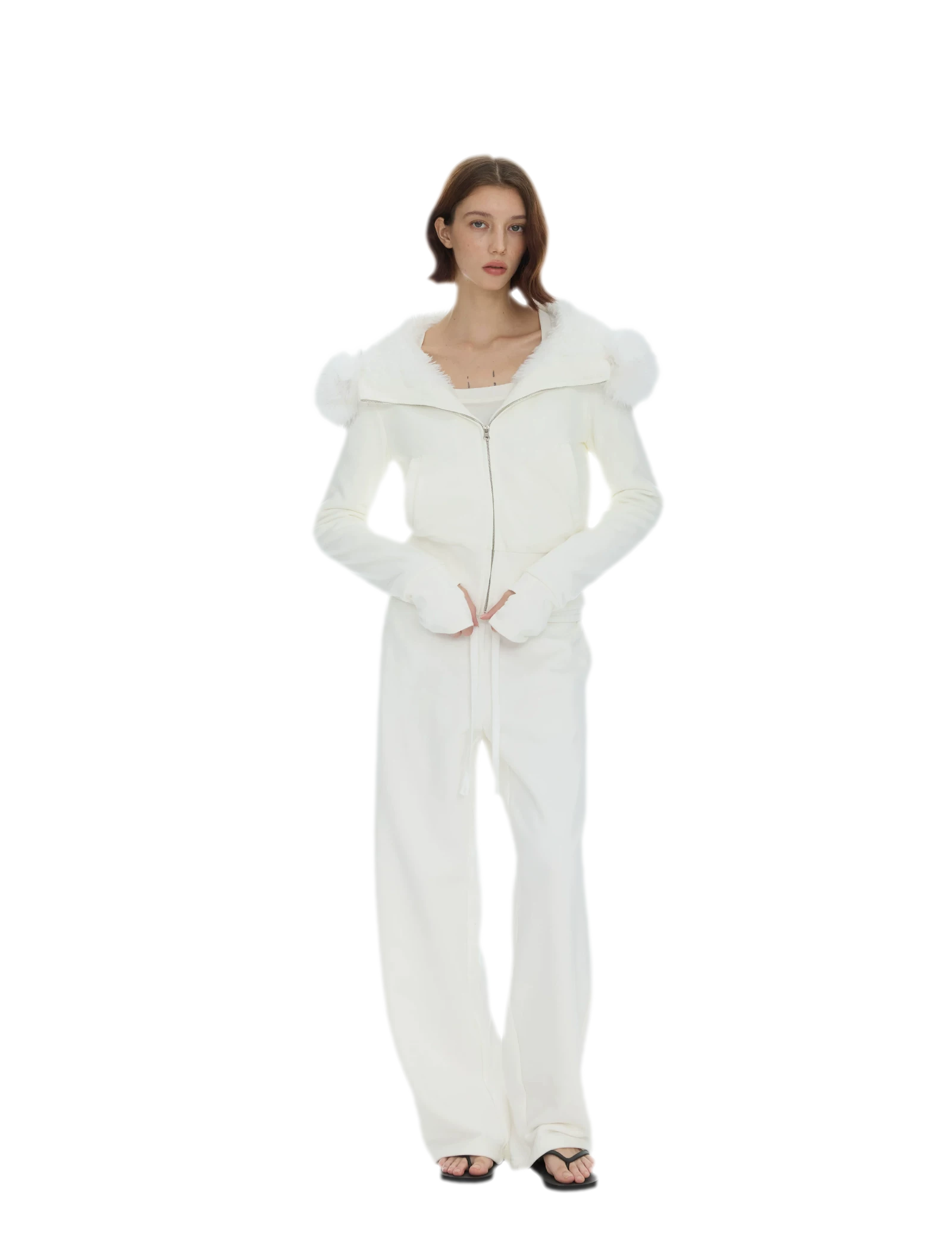 Detachable Fur Collar Hoodie Jacket