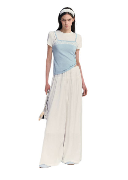 Lace Trim Layered Tee