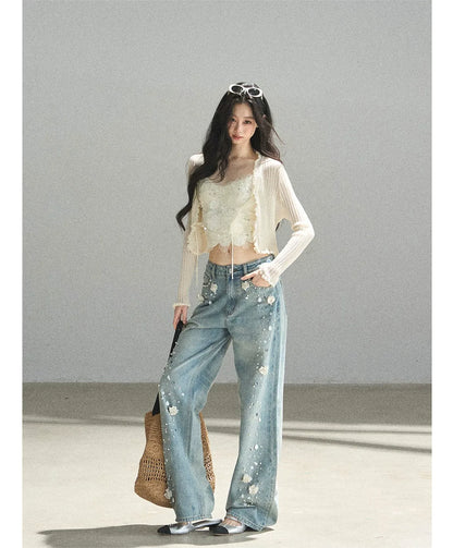 Lace Camisole Knit Set