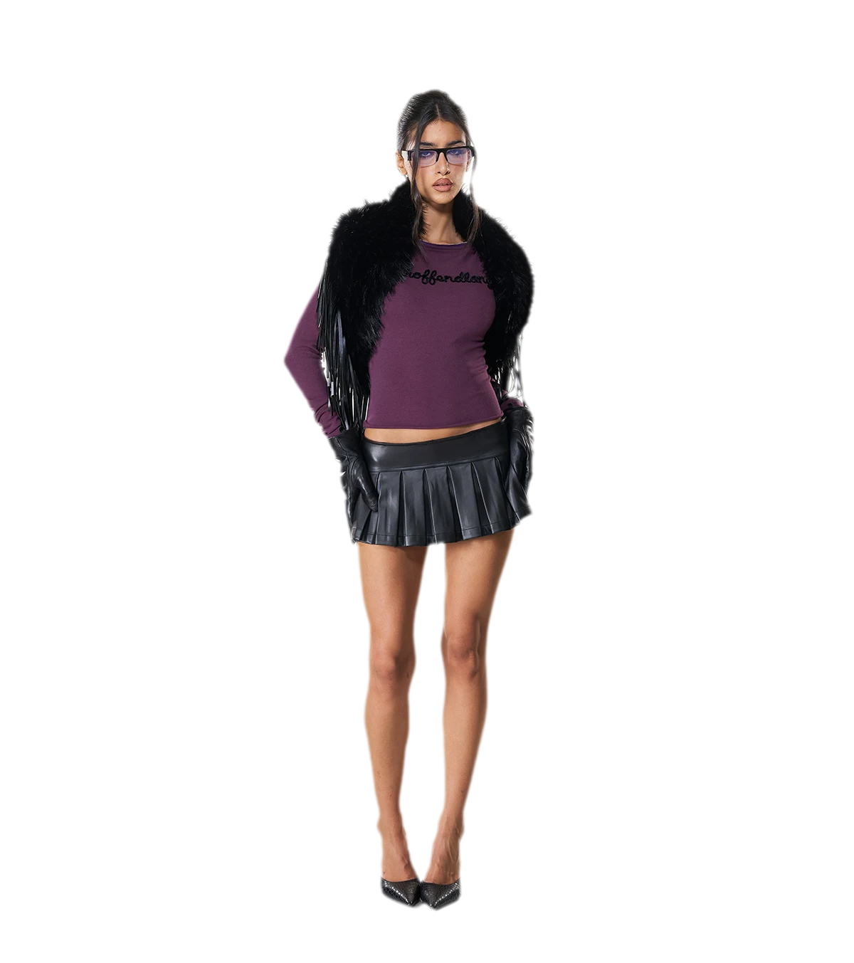 Áo cổ lệch vai thêu