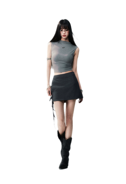 Sleeveless High Neck Tee