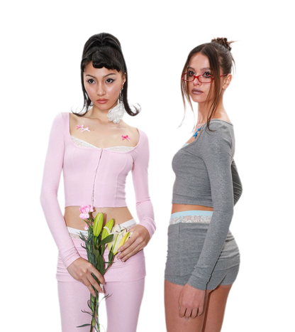 Lace Cutout Knit Set