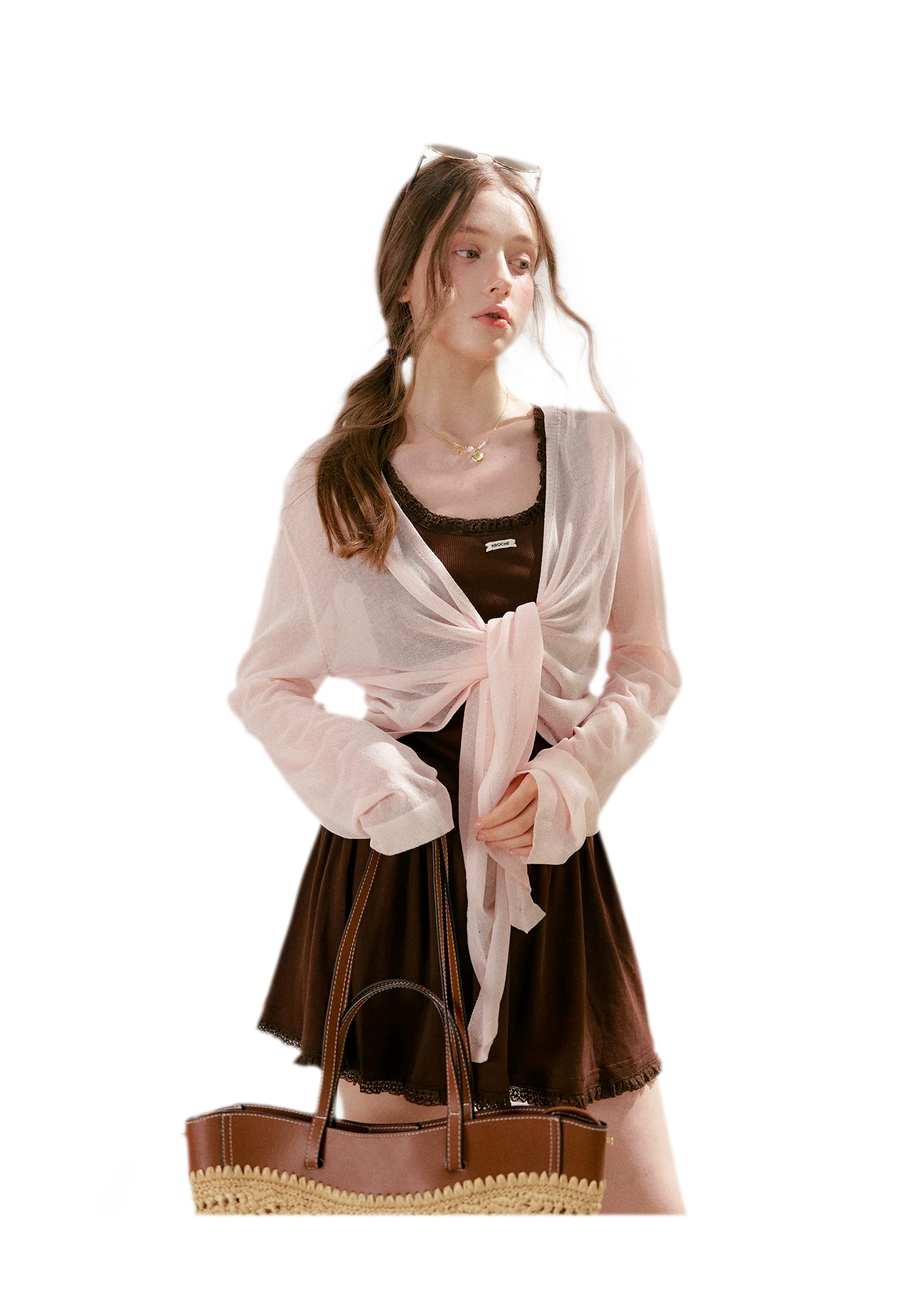 Airy Layered Short Knit Cardigan