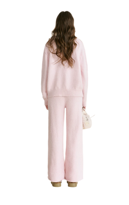 Wool Blend Collared Knit Set