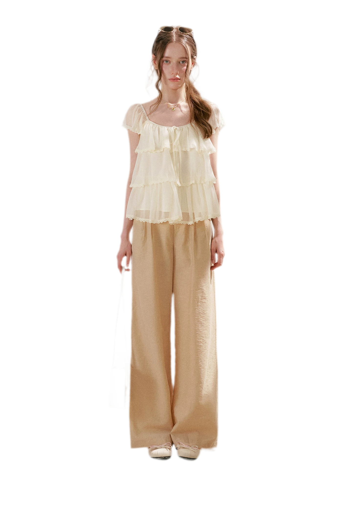Tiered Ruffle Chiffon Blouse